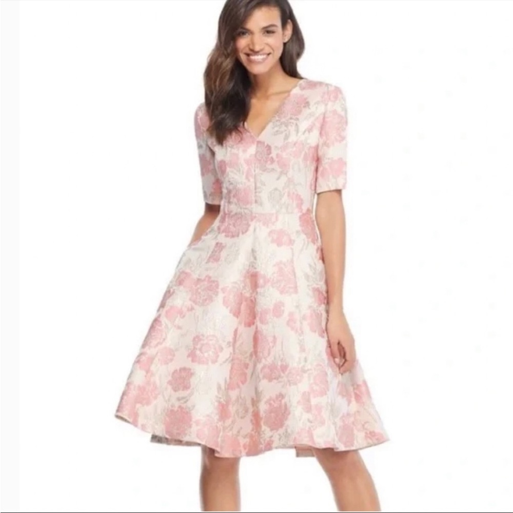 GAL MEETS GLAM Adair Jacquard Dress Pink 6